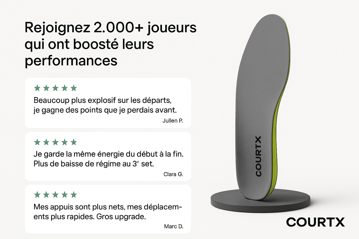 CourtX Performance Pro - Semelles Padel